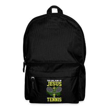 THIS GIRL RUNS ON JESUS AND TENNIS - Rucksack - Schwarz - Vorne