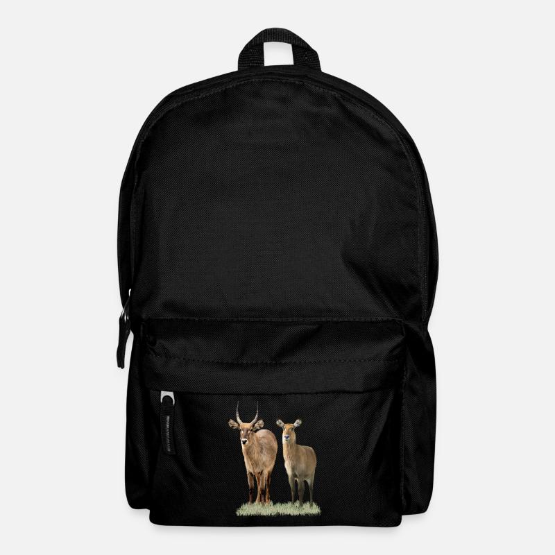 Waterbuck Pair - Antelope - Wildlife - Africa - Backpack - black