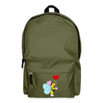 Bee Bride Balloon Wedding - Backpack - olive green - Front