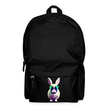 Lapin cool avec des lunettes de soleil - Sac à dos - noir - Devant