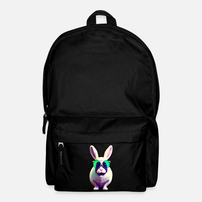 cooles Kaninchen mit Sonnenbrille - Rucksack - Schwarz