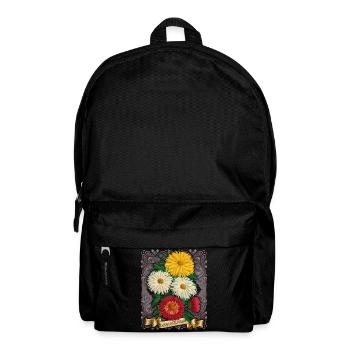 Illustration botanique de fleur de chrysanthème vintage - Sac à dos - noir - Devant
