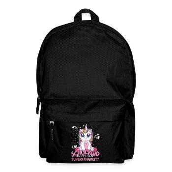 Schulkind Outfit Einschulung Einhorn Schulanfang - Rucksack - Schwarz - Vorne