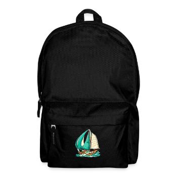 Boot Segelboot Segeln - Rucksack - Schwarz - Vorne