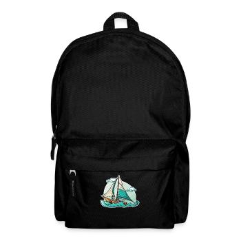 Boot Segelboot Segeln - Rucksack - Schwarz - Vorne