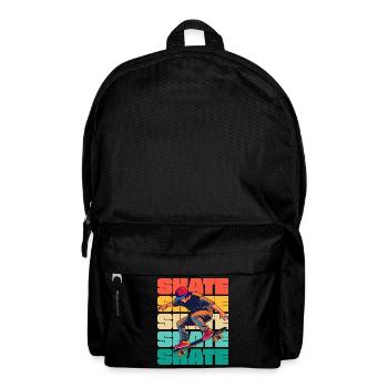 Skateboarding Cool Skater Boy Bunt - Rucksack - Schwarz - Vorne