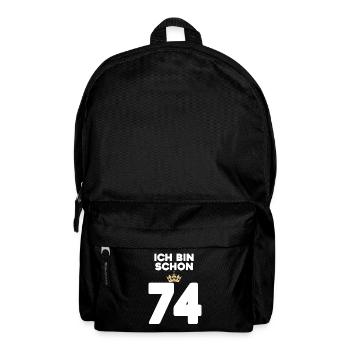 74. Geburtstag Geschenk - 74 Jahre mit Krone - Rucksack - Schwarz - Vorne