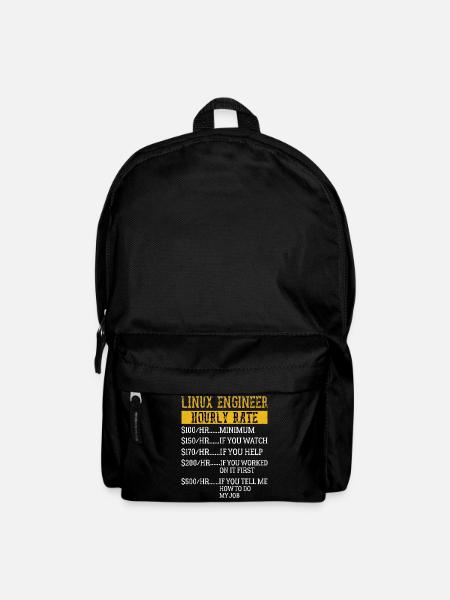 Linux Engineer Stundensatz Mechaniker Arbeitsrate - Rucksack - Schwarz