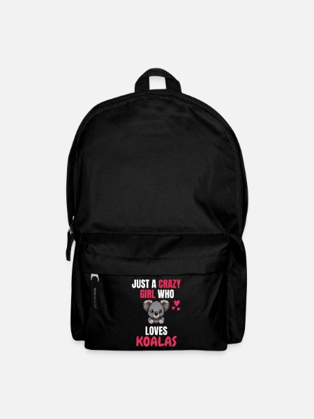 Verrücktes Mädchen Australien Tier Geschenk Koala - Rucksack - Schwarz