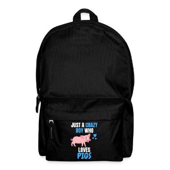 Farm Animal Farmer Boys Gift Pig - Backpack - black - Front