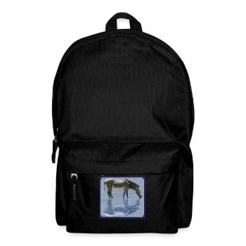 Zebra Spiegelbild - Zebras - Wildtiere in Afrika - Rucksack - Schwarz - Vorne