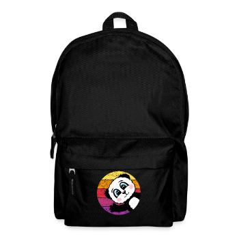 Panda Retro Panda Bear Gift Women Men Kids - Backpack - black - Front