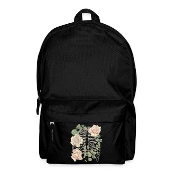 Squelette vintage avec roses, néo-gothique - Sac à dos - noir - Devant