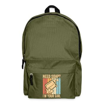 Fabricant de savon amusant - Sac à dos - vert olive - Devant