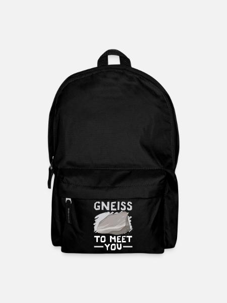 Gneis zum Kennenlernen Geologie Steinsammeln - Rucksack - Schwarz