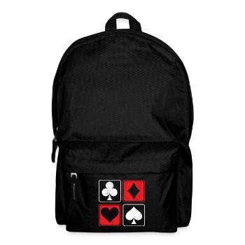 Poker Card Gambling Casino Gambler Game Hand Bluff - Backpack - black - Front