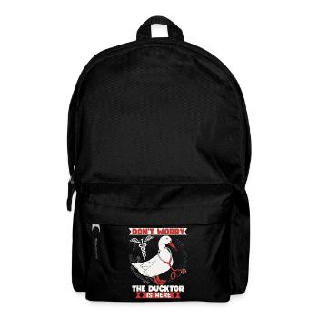 Doctor Joke, Comic Duck, Funny Doctor Saying, Pun - Backpack - black - Front