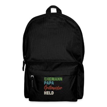 Vintage Vater Ehemann Papa Grillmeister Held - Rucksack - Schwarz - Vorne