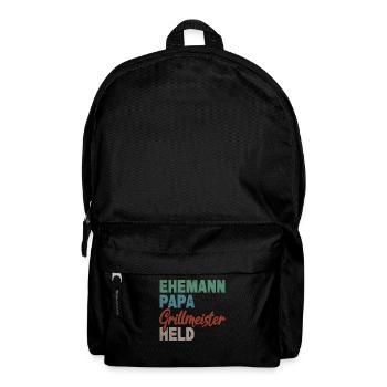 Ehemann Papa Grillmeister Held Vaterschaft - Rucksack - Schwarz - Vorne