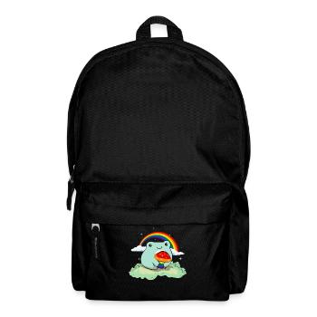 Homosexuell Stolz Regenbogenflagge Niedliche Frosc - Rucksack - Schwarz - Vorne