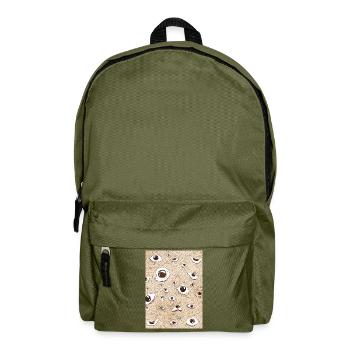 Weirdcore Aesthetic Eyes Pattern - Backpack - olive green - Front