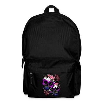 Genre Fluid Fierté Drapeau Crâne Roses Subtil LGB - Sac à dos - noir - Devant