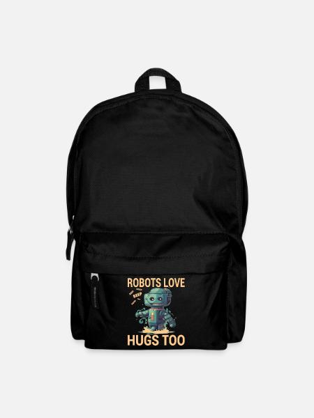 Robots Love Hugs Too - Rucksack - Schwarz