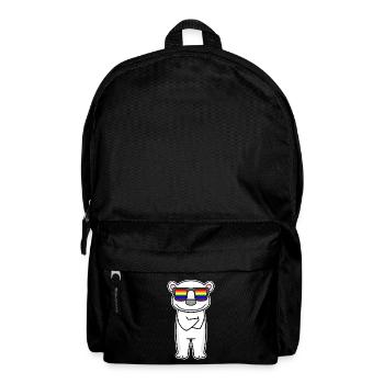 Rainbow - polar bear with glasses - Backpack - black - Front