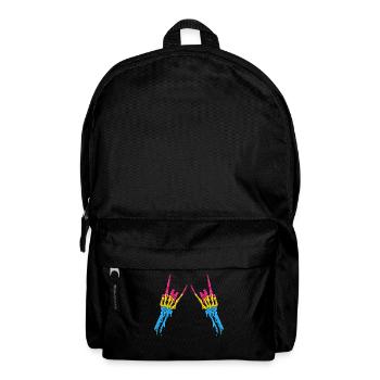 Pansexual Pride Pan Flag Devil Horn Skeleton - Backpack - black - Front