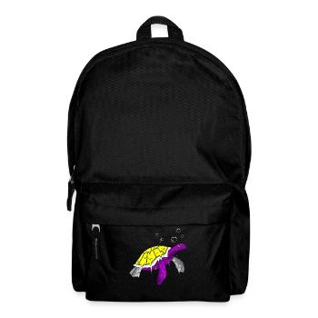 Nicht binär Stolz Flagge Meeresschildkröte Subtil - Rucksack - Schwarz - Vorne
