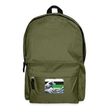 Demiromantic Pride Flag Great Wave off Kanaga - Backpack - olive green - Front