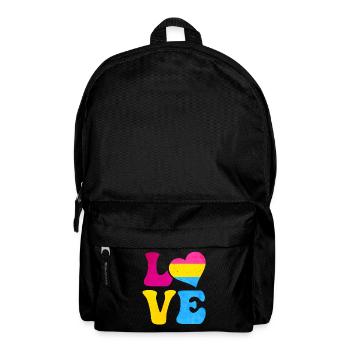 Pansexual Pride Pan Flag LOVE Heart LGBTQ - Backpack - black - Front