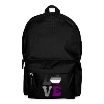Asexual Pride Ace Flag LOVE Heart LGBTQ - Backpack - black - Front