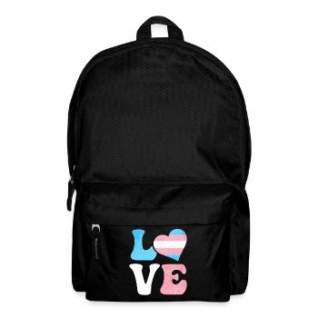 Transgender Stolz Trans Flagge LIEBE Herz LGBTQ - Rucksack - Schwarz - Vorne