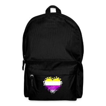 Non Binary Pride Flag Hearts Sublte LGBTQ - Backpack - black - Front