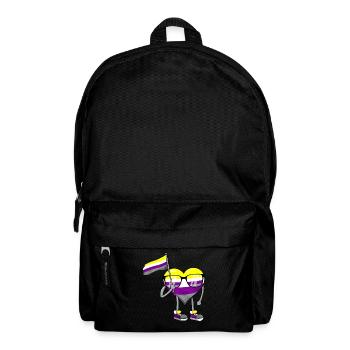 Non Binary Pride Flag Heart Sublte LGBTQ - Backpack - black - Front
