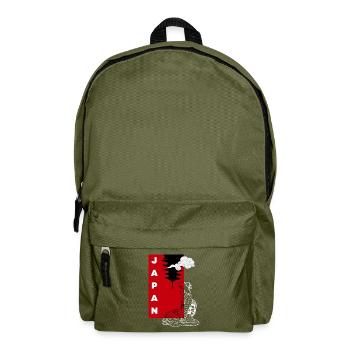 Japan Japanese Temple Yoga Manga Meditation - Backpack - olive green - Front