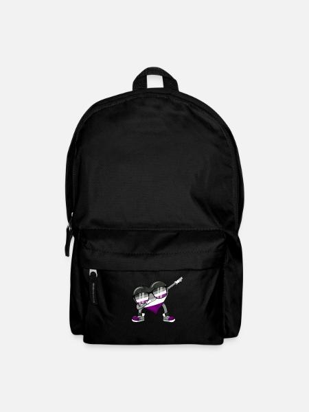 Asexual Pride Ace Flag Dabbing Heart Sublte LGBTQ - Rucksack - Schwarz