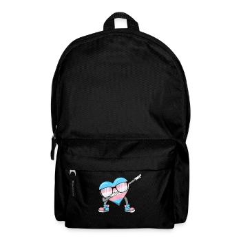 Transgender Stolz Trans Flagge Tupfen Herz Sublte - Rucksack - Schwarz - Vorne