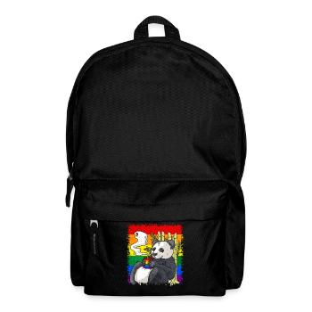 Homosexuell Stolz Regenbogen Flagge Panda Kaffee S - Rucksack - Schwarz - Vorne