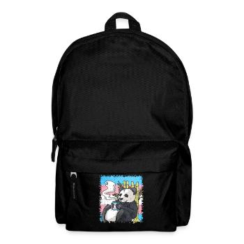 Transgender Stolz Trans Flagge Panda Kaffee Sublte - Rucksack - Schwarz - Vorne