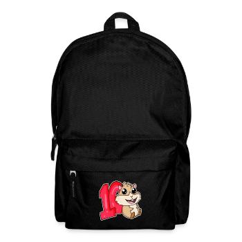 10 Geburtstag 10 Jahre alt mit Tier Motiv - zehn - Rucksack - Schwarz - Vorne