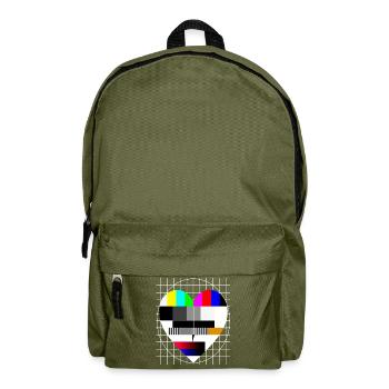 Test Image Coeur I Love 90s Party Love 80s - Sac à dos - vert olive - Devant