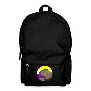 Non Binary Pride Flag Capybara Sublte LGBTQ - Backpack - black - Front