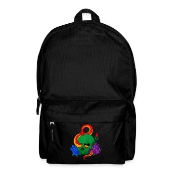 Homosexuell Stolz Regenbogenflagge Schädel Schlang - Rucksack - Schwarz - Vorne