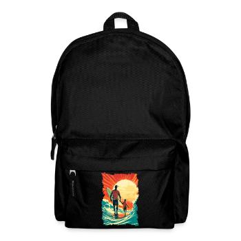 Vater und Sohn Surfen Surfer Geschenk - Rucksack - Schwarz - Vorne