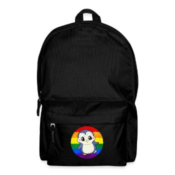 Homosexuell Stolz Regenbogen Flagge Pinguin Sublte - Rucksack - Schwarz - Vorne