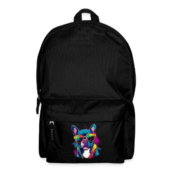 Französische Bulldogge Hund Mops - Rucksack - Schwarz - Vorne