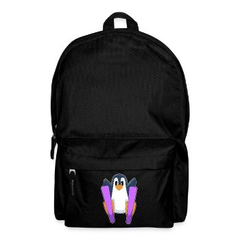 Pinguin Skifahrer Ski - Rucksack - Schwarz - Vorne