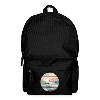 Meer Wellen Brandung Gischt Ufer Küste - Rucksack - Schwarz - Vorne